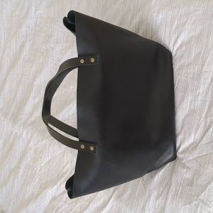 Portland Leather Large Tote Bag - Black Pebble